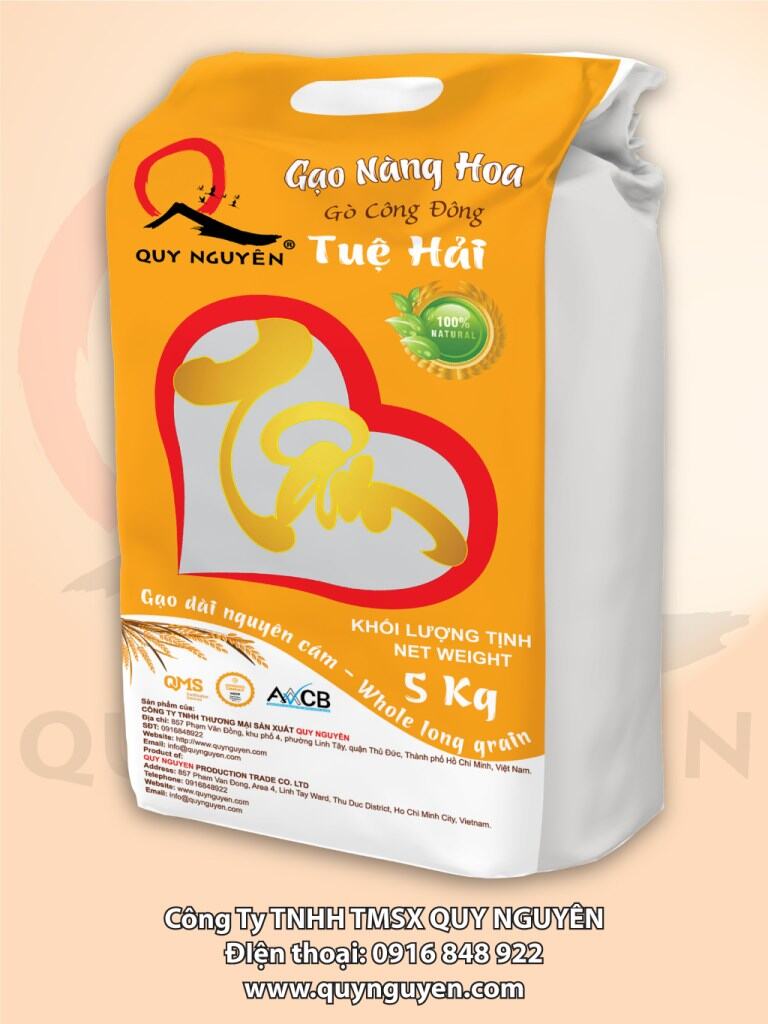Gạo lứt trắng nàng hoa 5kg quy nguyên