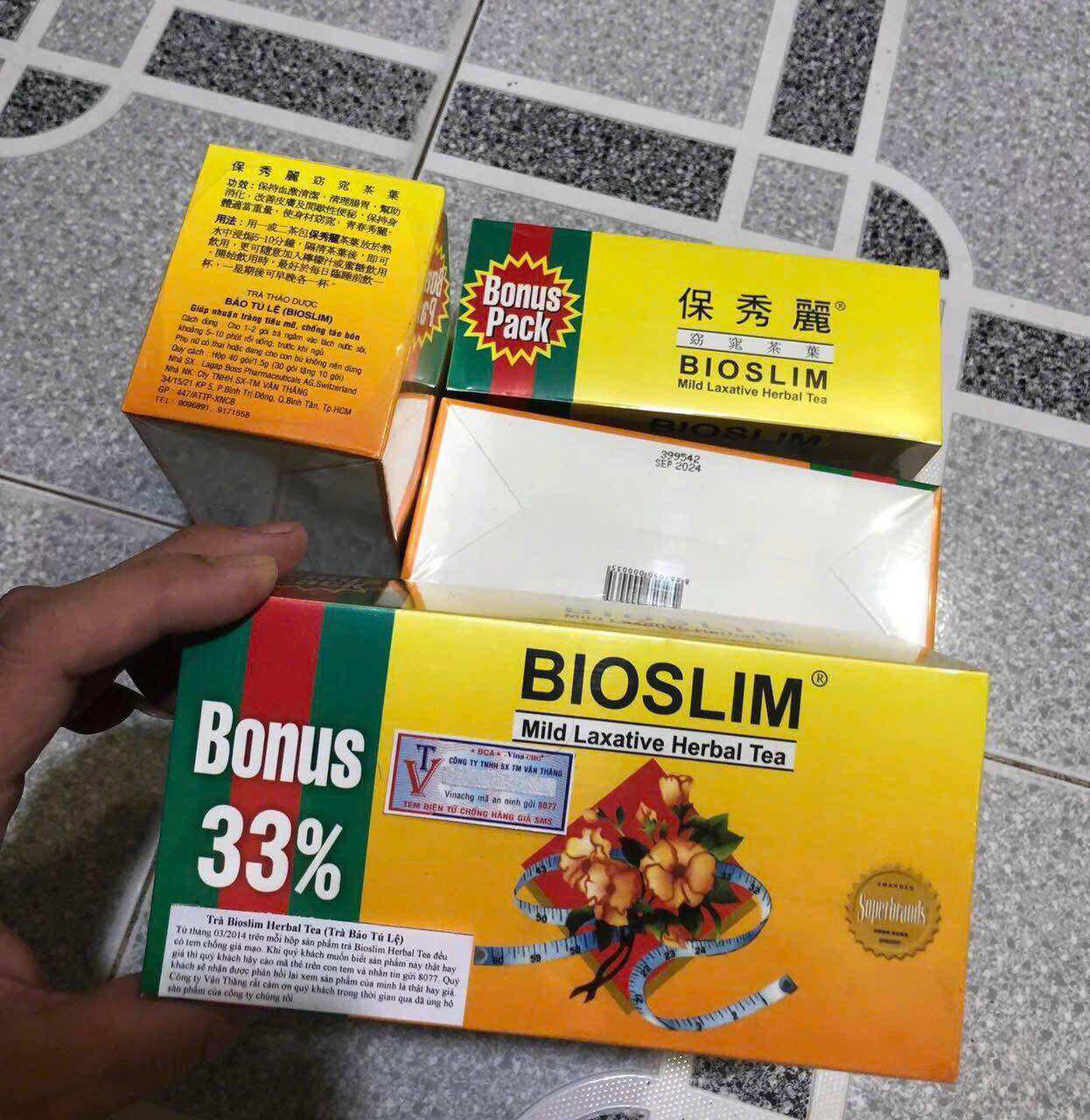 Bioslim. Trà giảm cân bảo tú lệ hộp 40 gối