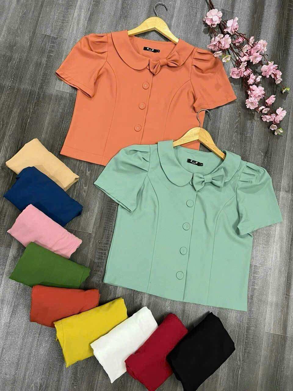 Áo công sở cổ nơ full size 122 xinh 1