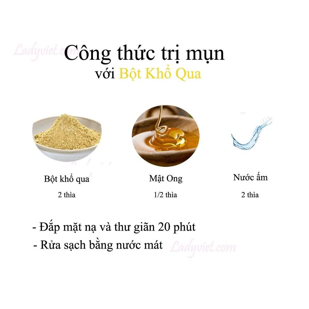 100g bột  mặt nạ khổ qua ( mướp đắng) giảm mụn thâm, làm sáng da