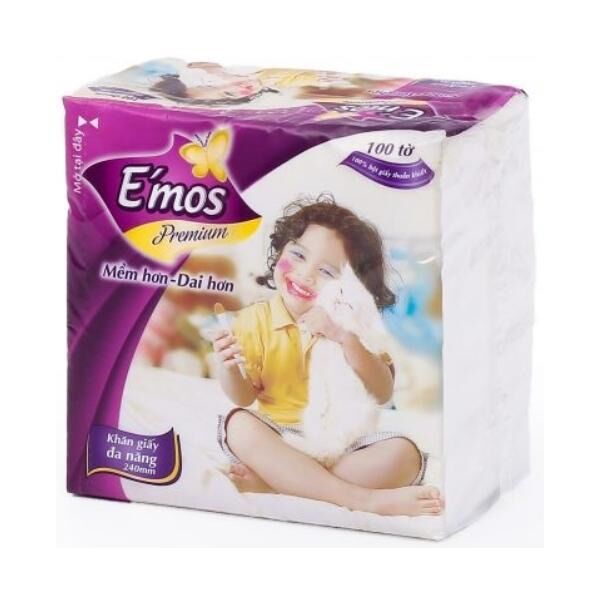 Khăn Giấy Vuông E’mos 100tờ