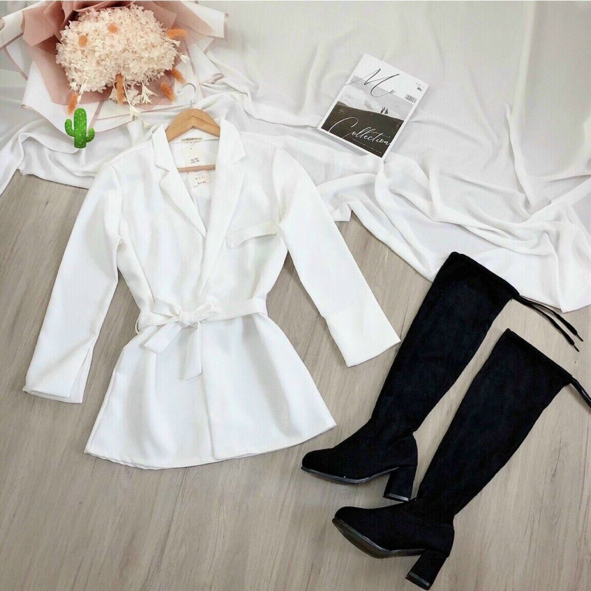 Áo vest đẹp cột nơ eo from dưới 50kg