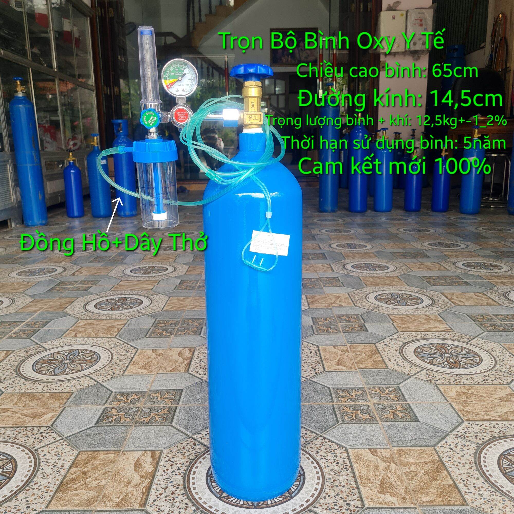 Bình Oxy y tế 9L sử dụng ngay