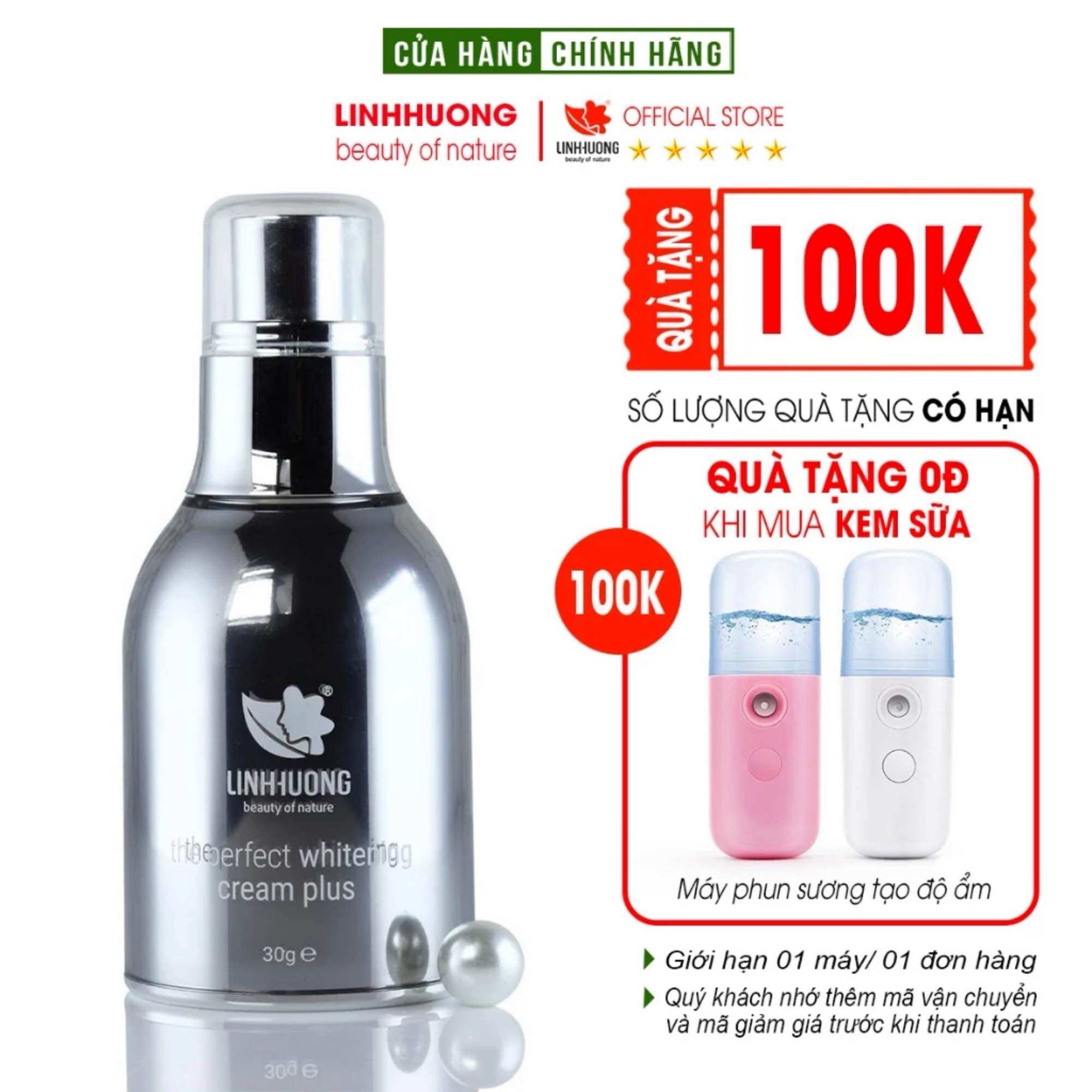 Kem sữa dinh dưỡng cấy trắng da mặt linh hương - kem làm trắng da hoàn hảo the perfect whitening cream plus 30g