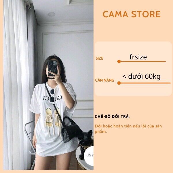 Áo thun hình đôi giầy tay lỡ form rộng