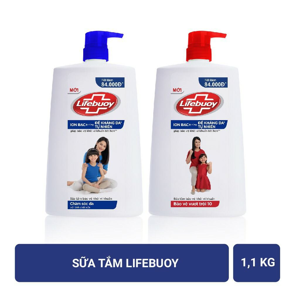 Sữa tắm Lifebuoy 1,1kg mẫu mới siêu tiết kiệm bảo vệ cả gia đình