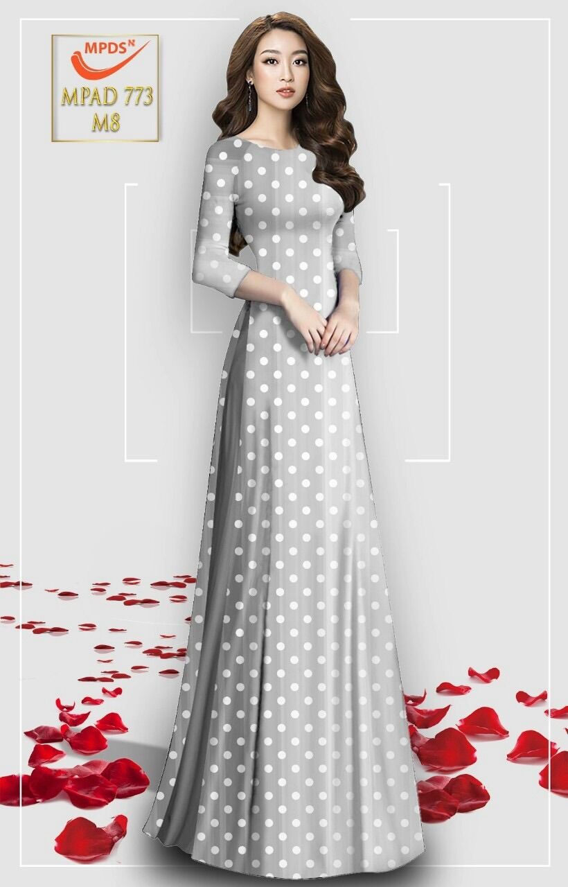 [HCM]Vải áo dài chấm bi