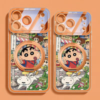 Orange shine | Ốp Lưng Đứng Kiểu Hoạt Hình Crayon Shinchan Hàng Ngày Trong Suốt Cho Nhiều Mẫu iPhone
