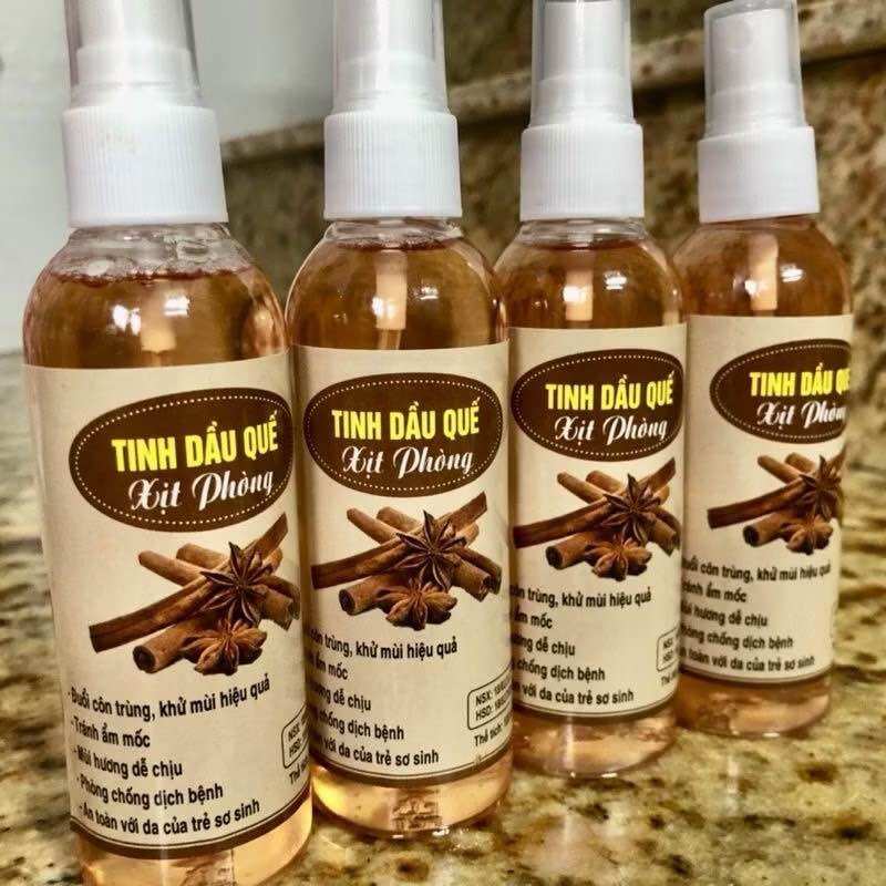 Tinh dầu sả chanh tinh dầu quế tinh dầu bạc hà chai 100ml * Chai xịt này giúp đuổi muỗi và côn trùng thơm phòng .