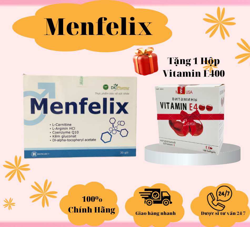 Menfelix - tăng thụ thai, tinh trùng yếu sẽ tăng chất lượng và số lượng, hỗ trợ vô sinh hiếm muộn