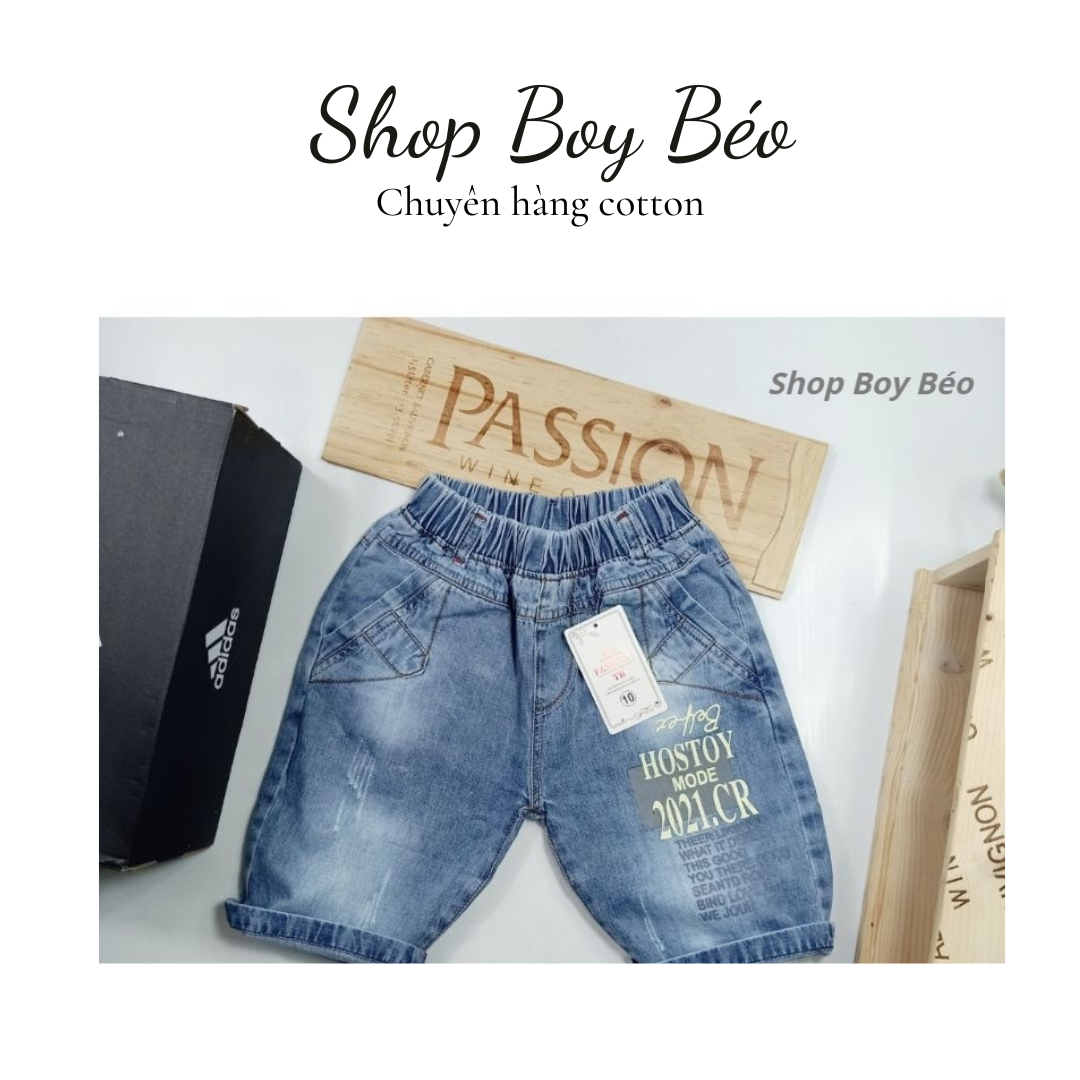 Quần lửng jean size đại bé trai BIG SIZE quần bò ngố bé trai 20_30kg chất liệu jeans mềm đẹp