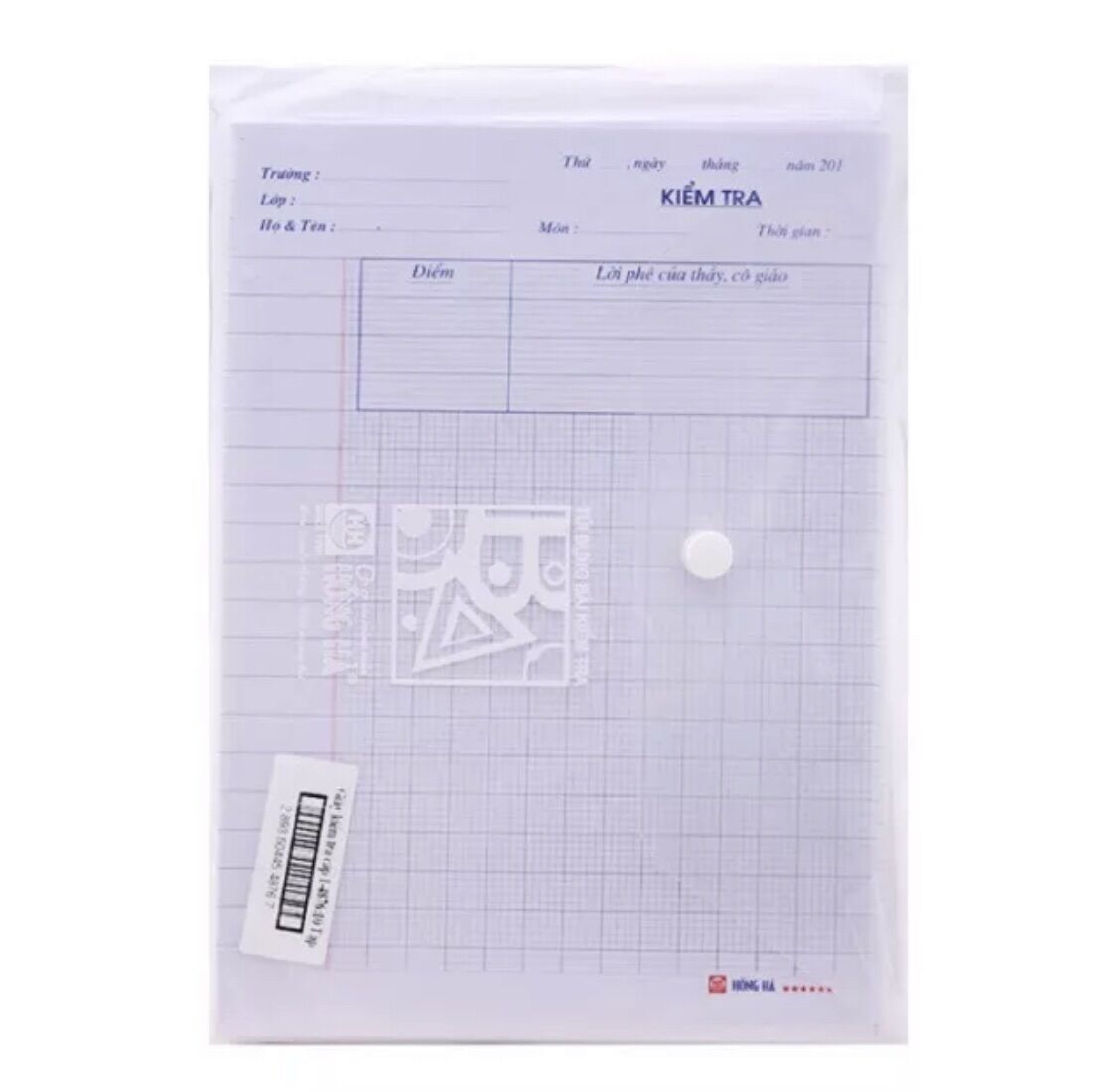 Giấy kiểm tra hồng hà cấp 1-2_tập gồm 50 tờ đôi