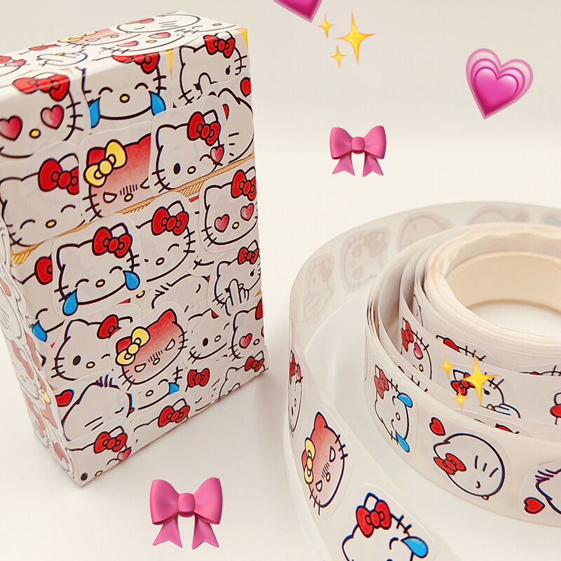 Cuộn 500 tem hình dán sticker hoạt hình 2.5cm
