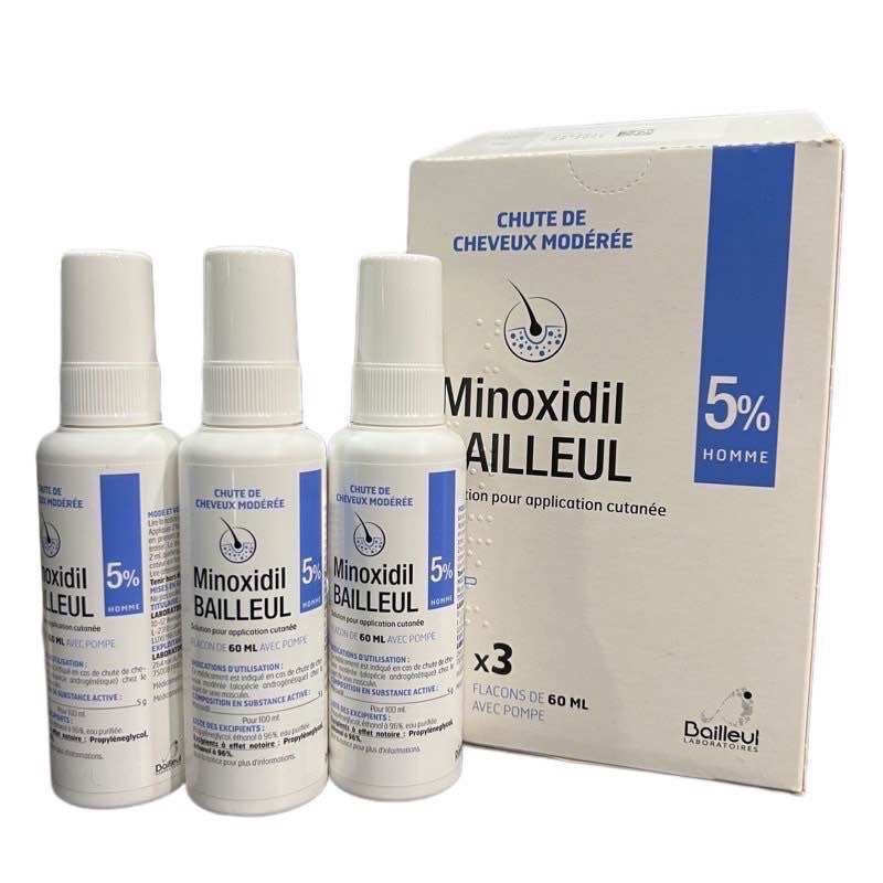 Xịt ngăn rụng kích thích mọc tóc dành cho tóc rụng nhiều minoxidil ailleull 5%