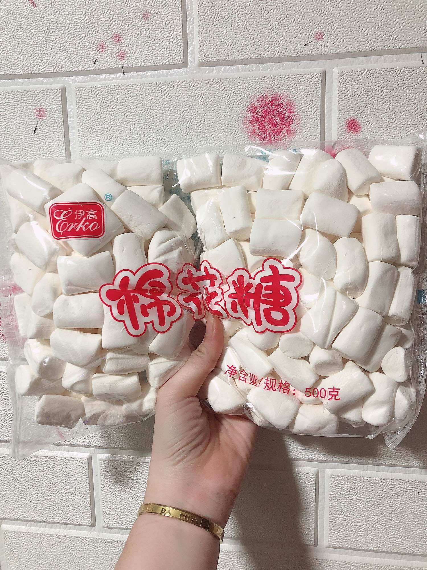 Kẹo bông mashmallow màu trắng 500gr