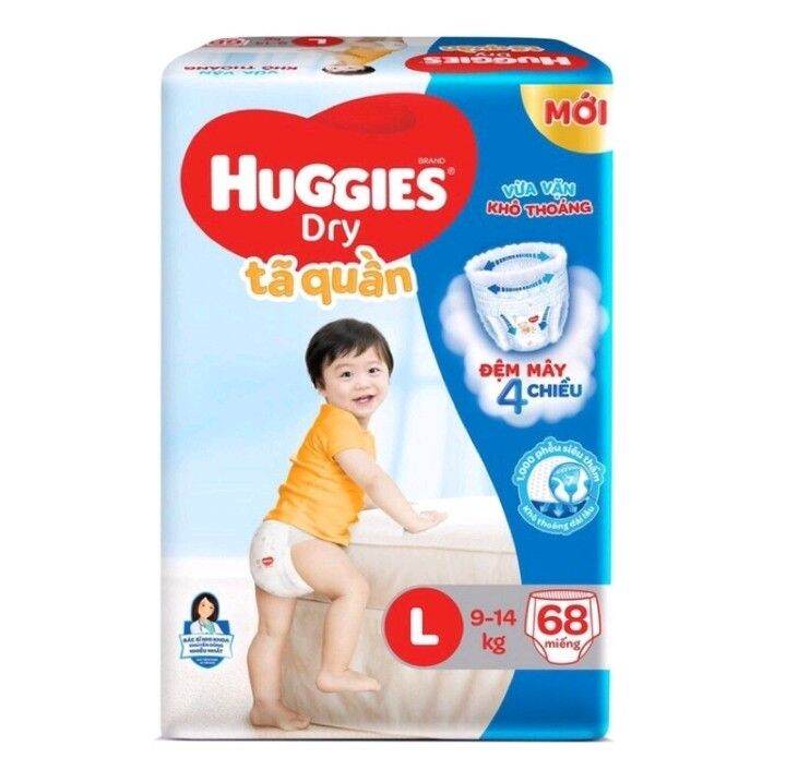 Tã quần Huggies L68 đệm mây 4 chiều mẫu mới