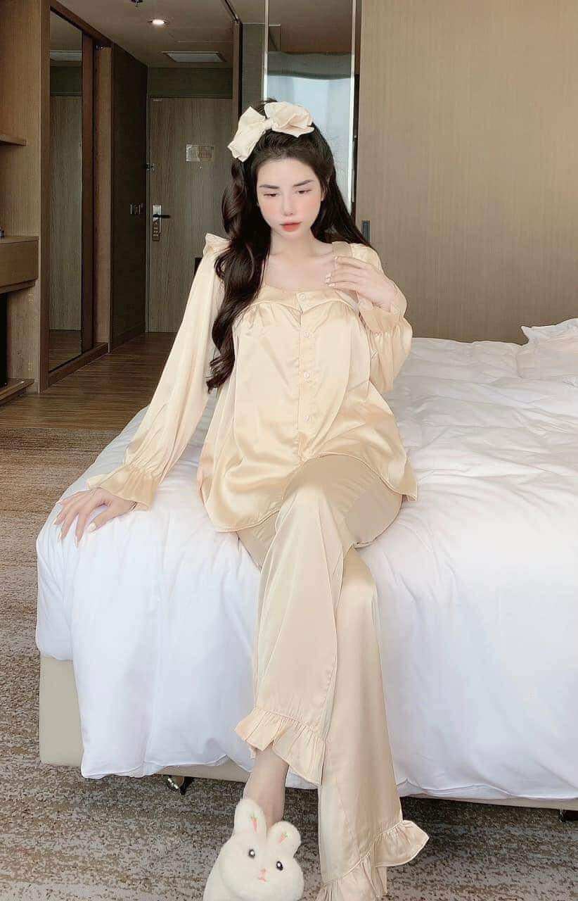 Đồ bộ - Đồ ngủ pijama tiểu thư lụa latin size (40-60kg)