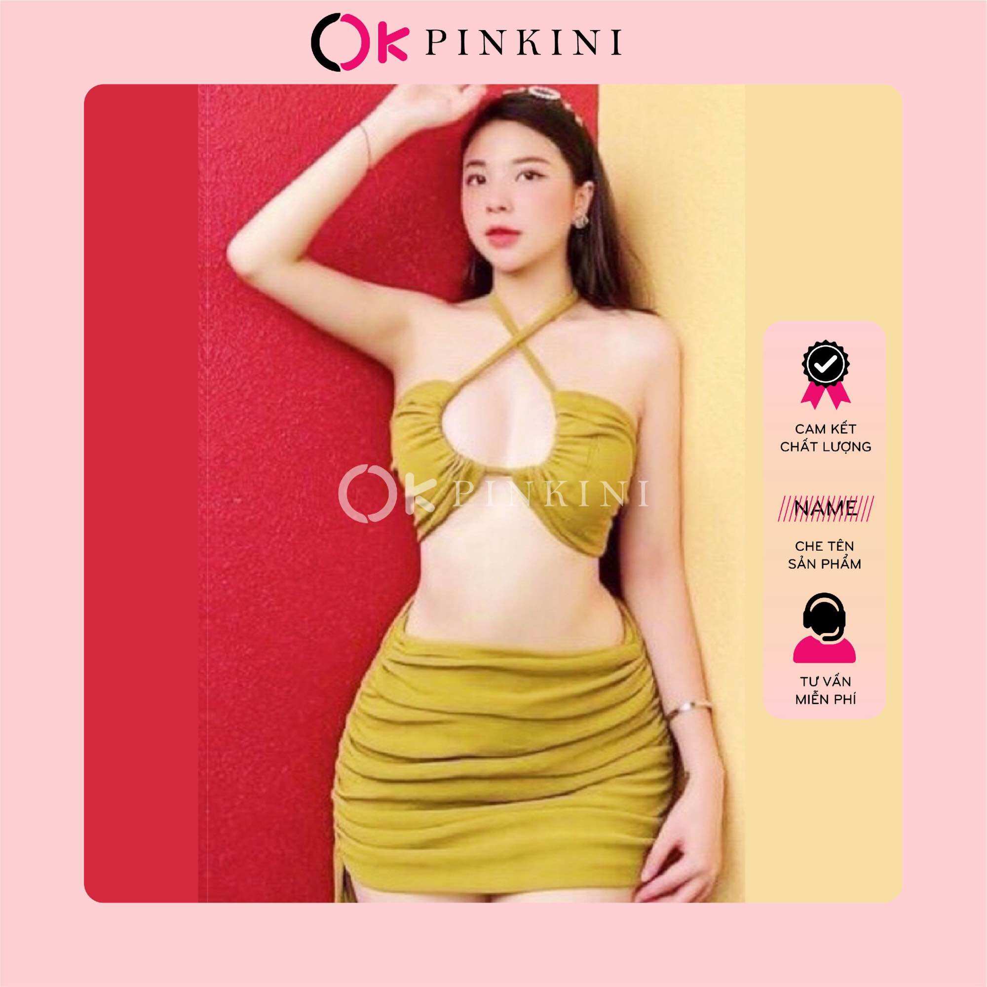 Bikini Đồ Bơi 2 Mảnh Quần Váy Kín Đáo 2M01 (Video, Ảnh Thật)