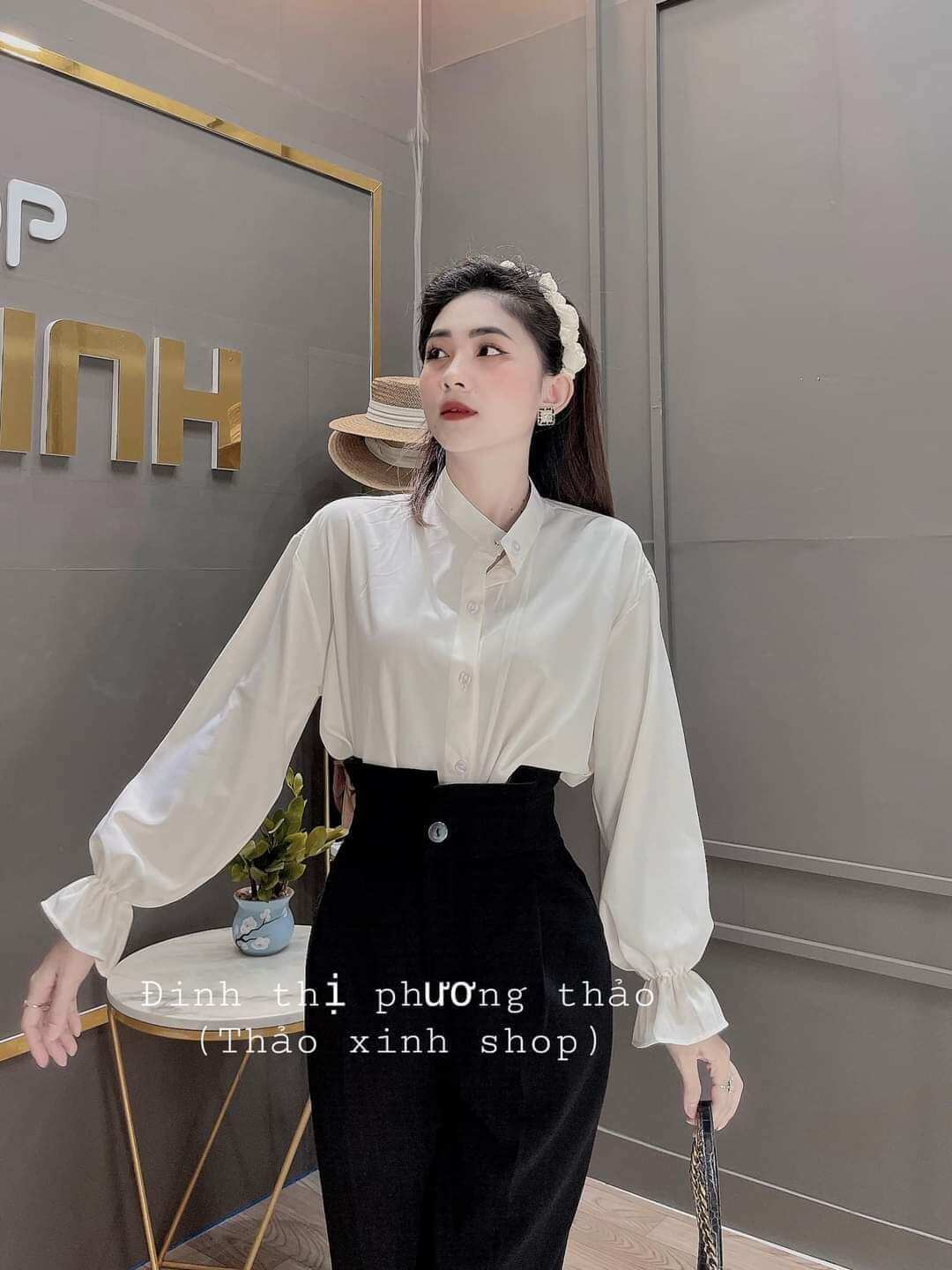 Quần Baggy Nữ Cạp Bèo Lưng Cao