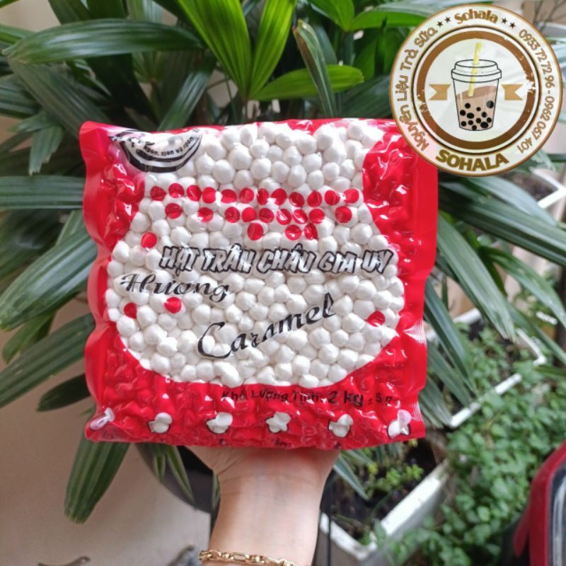 Trân Châu Trắng Gia Uy hương Caramel túi 2Kg - topping trà sữa