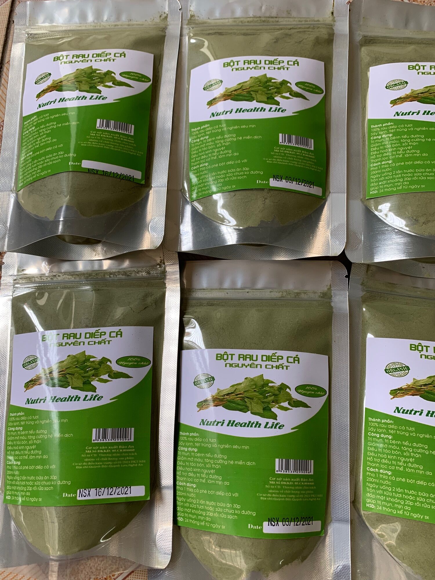 Bột diếp cá nguyên chất 100g