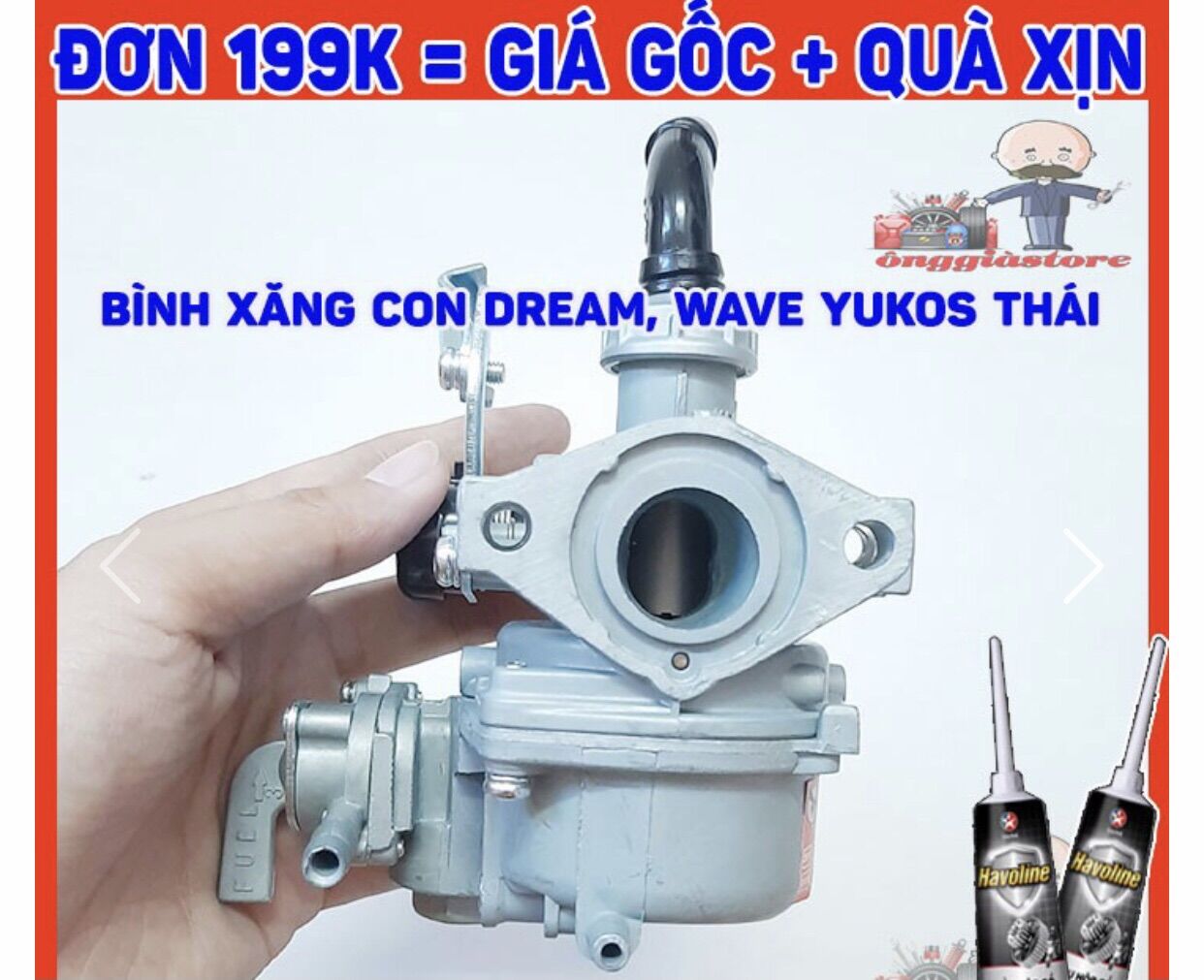 Bình xăng con cho xe Dream, Wave, Future  Thái Lan PT65