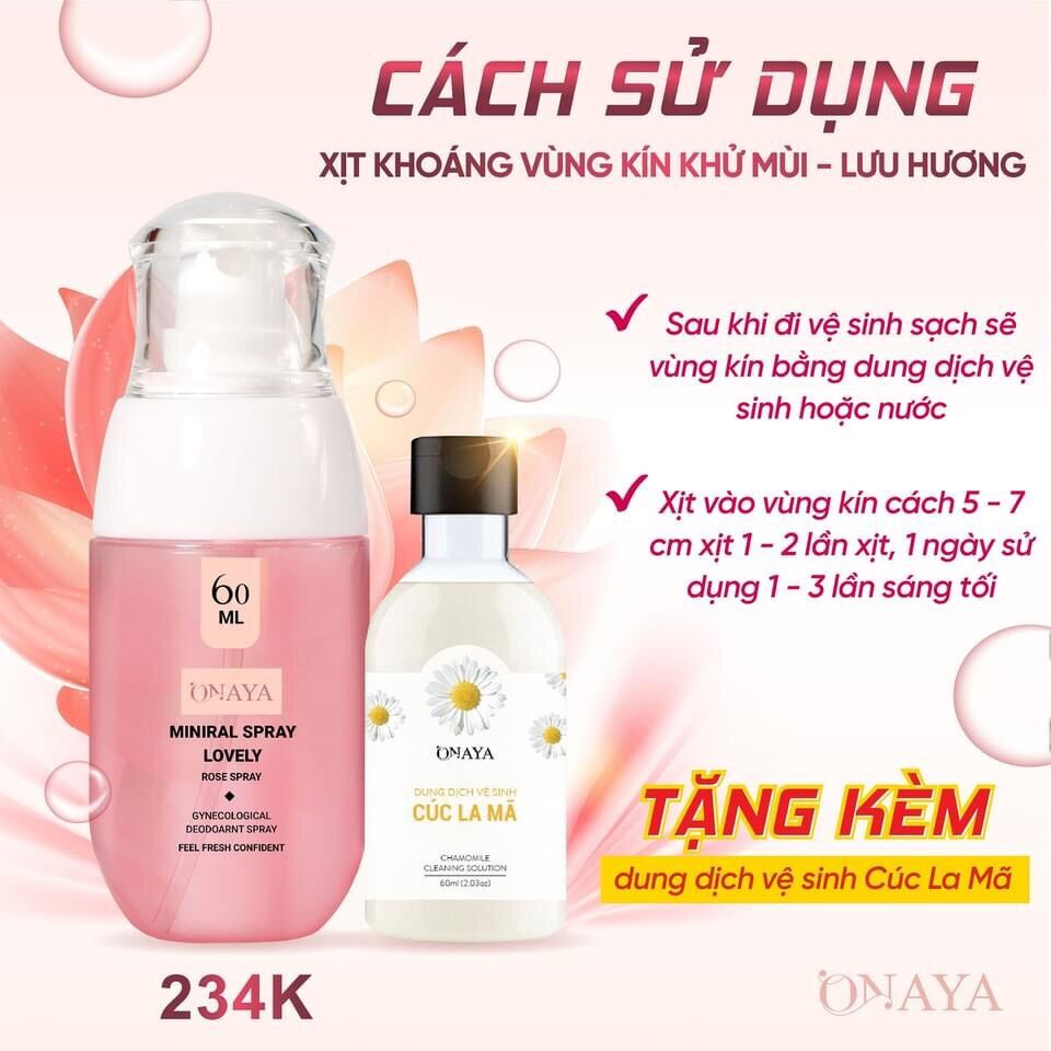{MUA 1 Tặng 1} Xịt khoáng vùng kín ONAYA[CAM KẾT HÀNG CHÍNH HÃNG 100%]