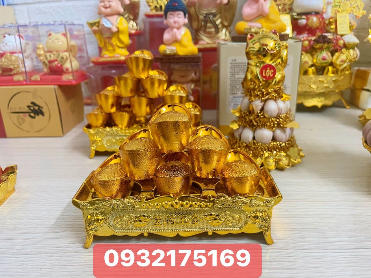 Khay vàng thỏi chiêu tài lộc