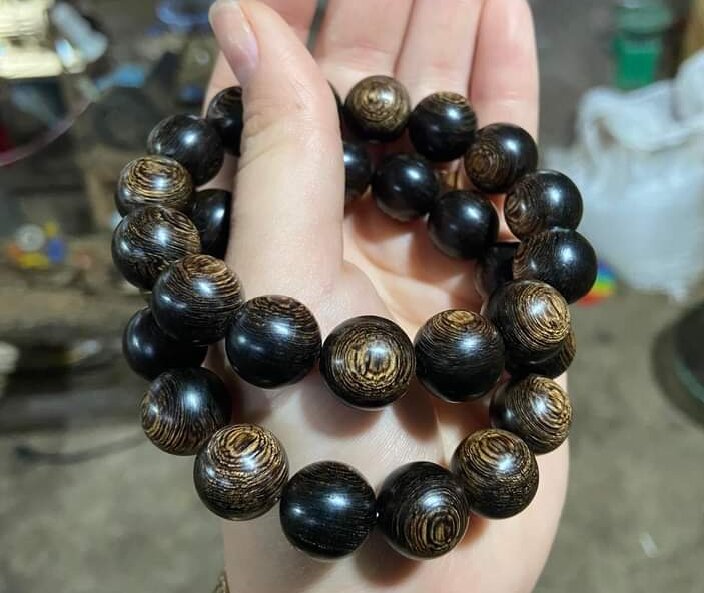 Vòng trầm Hương sánh chìm Thiên nhiên hạt tròn 12li mùi thơm vĩnh viễn