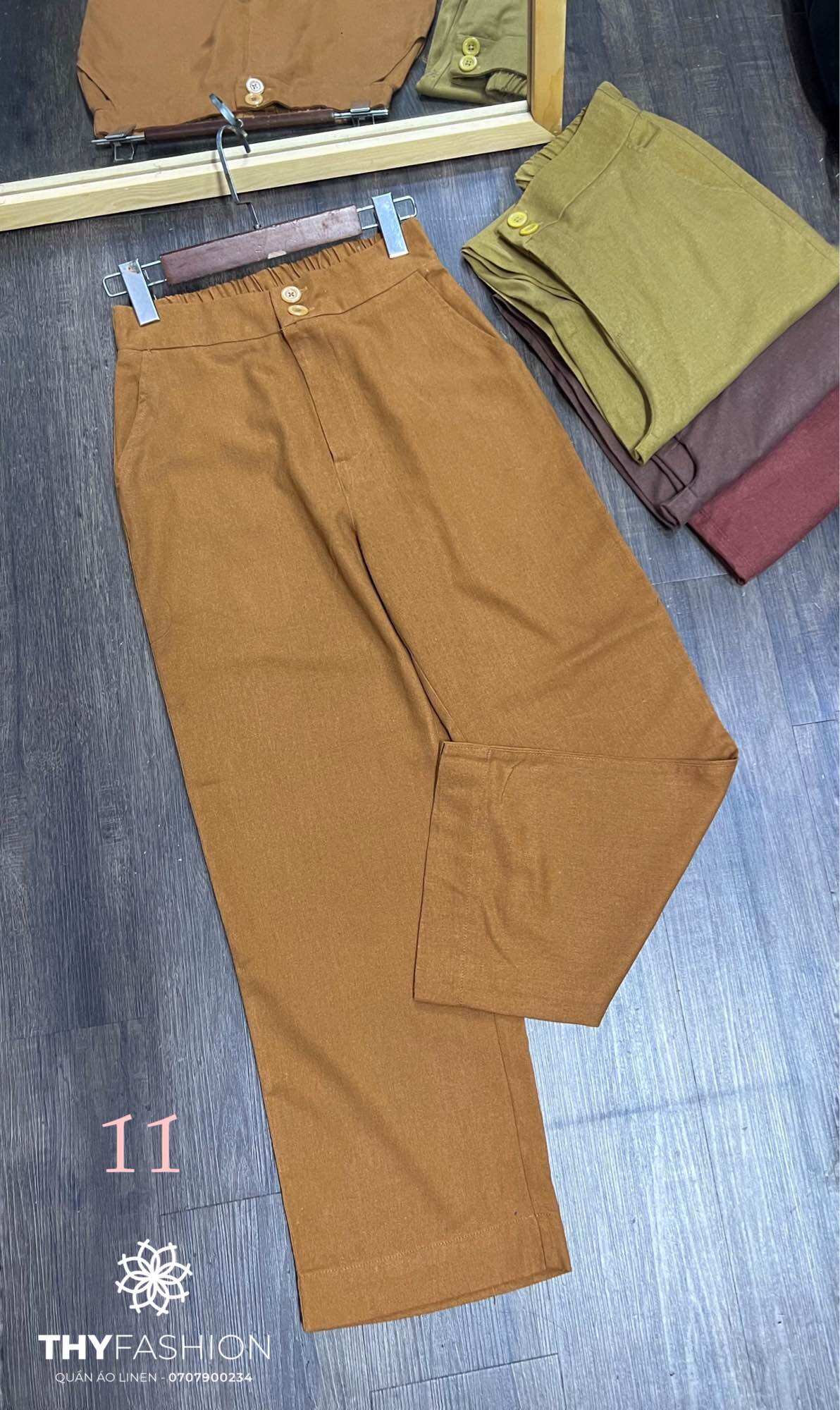 QUẦN LINEN SUÔNG DÂY KÉO - sau lưng thun (47-76kg)