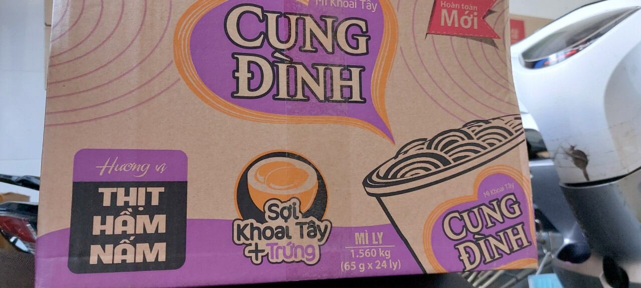 Thùng mì ly hương vị Thịt Hầm Nấm + Trứng Cùng Đình ( thùng 24 ly, ly 100g)
