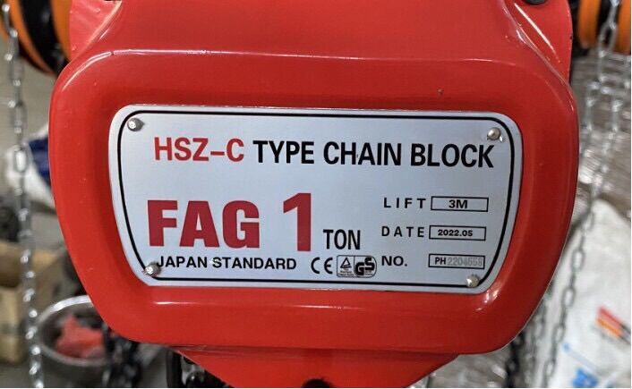 Palang xích Đài Loan FAG 1 tấn(xích 3m, thùng gỗ)