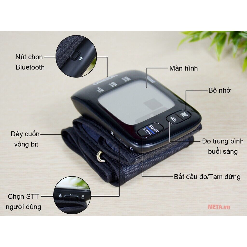 Máy Đo Huyết Áp Omron HEM 6232T (Cổ Tay) -kết  Nối Bluetooth