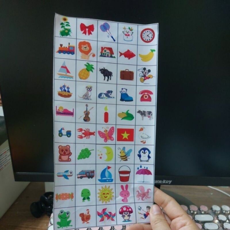 Tờ dán decal kí hiệu ca cốc, bàn chải