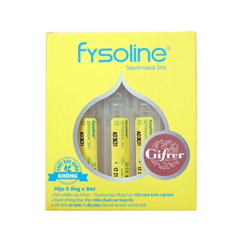 Fysoline Vàng Nước muối sinh lý Fysoline Septinasal dạng ống 5ml Hộp 5 ống