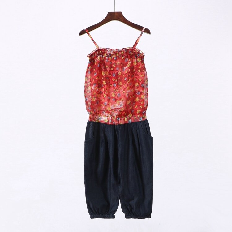 Quần Jeans Denim Midi One-Piece Summer Lady Brand Nuo Quần Áo Nữ Thanh Lịch Quần Áo Công Sở Phong Cá