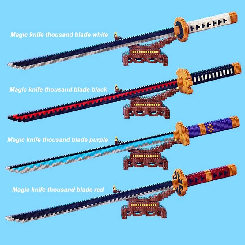 Samurai Thanh Kiếm Xây Dựng Khối Ninja Lưỡi Katana Nhật Bản Anime Bướm Nichirin Dao Gạch Trẻ Em Đồ C