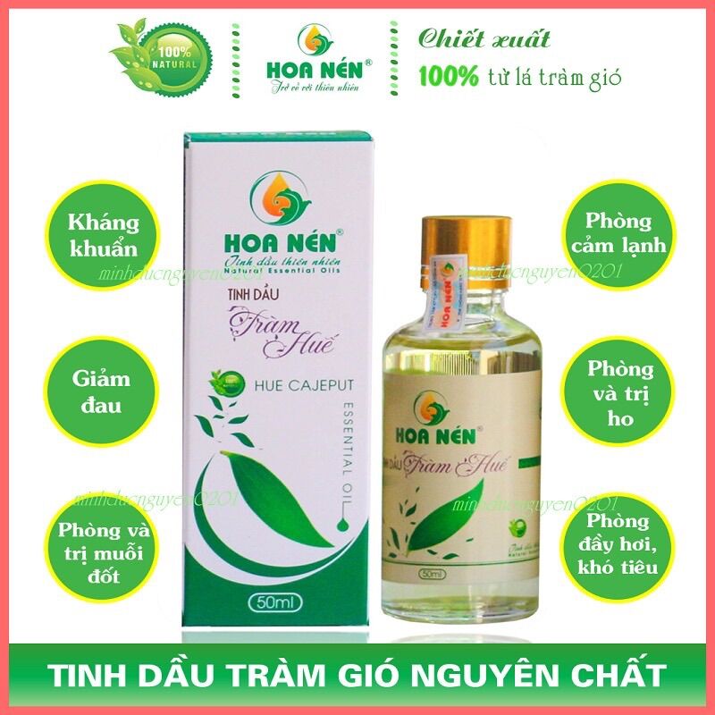 Tinh dầu tràm hoa nén nguyên chất 50ml - chính hãng - chăm sóc sức khỏa mẹ và bé