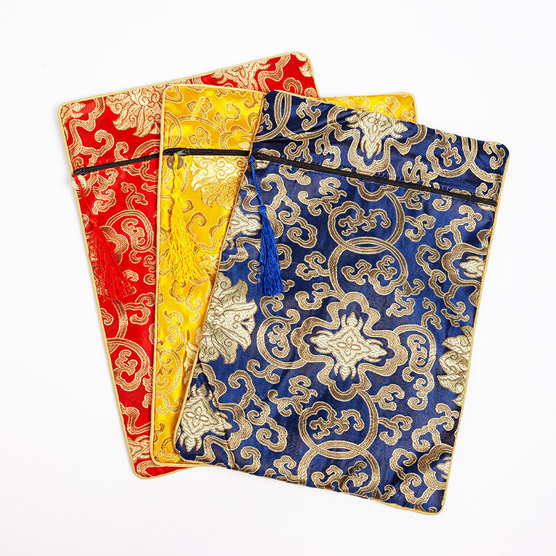 yb ge Double Thickened Scripture Bag Package Scripture Bag Large Size Book Bag Book Cloth Buddhist Scripture Bag Sub-Buddha Scripture Bag Pericardium Meridian Was Bag Buggy Bag Sutra Copy Scripture ben shou Copy Buddhist Scriptures Red Cloth