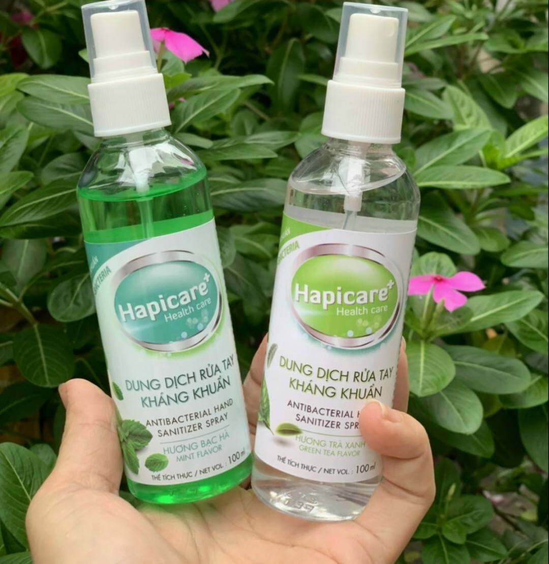 Chai nước xịt khuẩn rửa tay khô mini hapicare 100ml