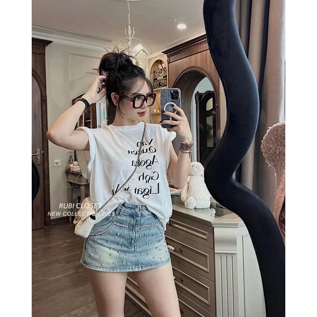 Váy Quần Jean Nữ Đính Đá Quảng Châu