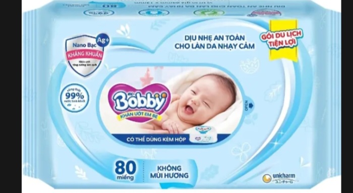 Combo 5 bịch khăn ướt BOBBY không mùi 80 miếng