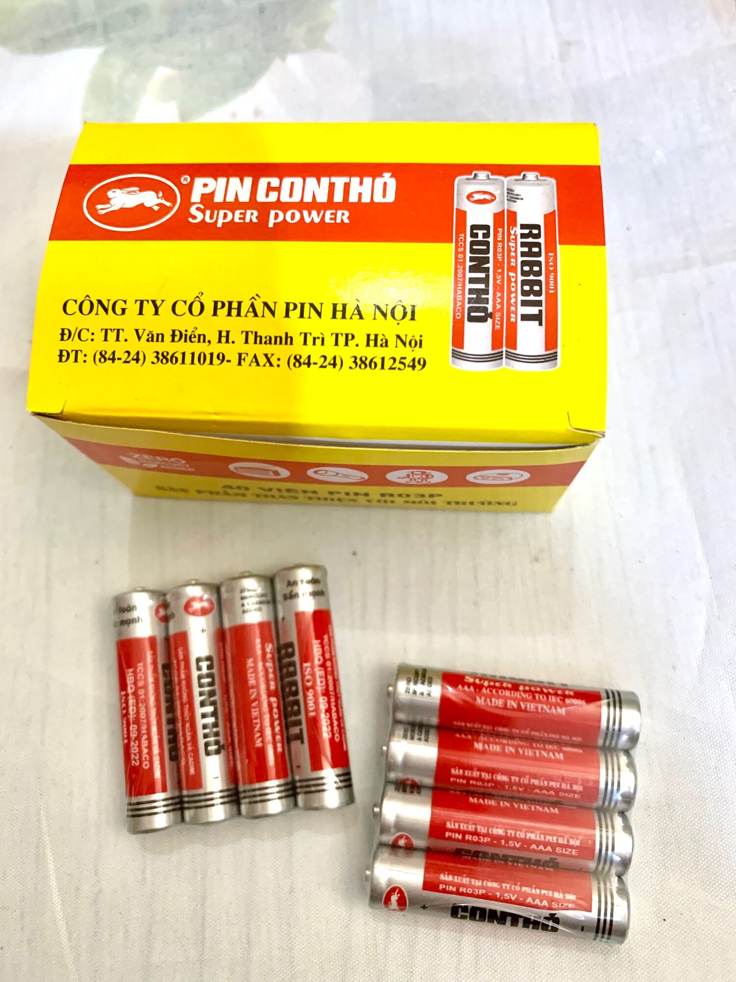 Sét 4 vỉ pin con thỏ
