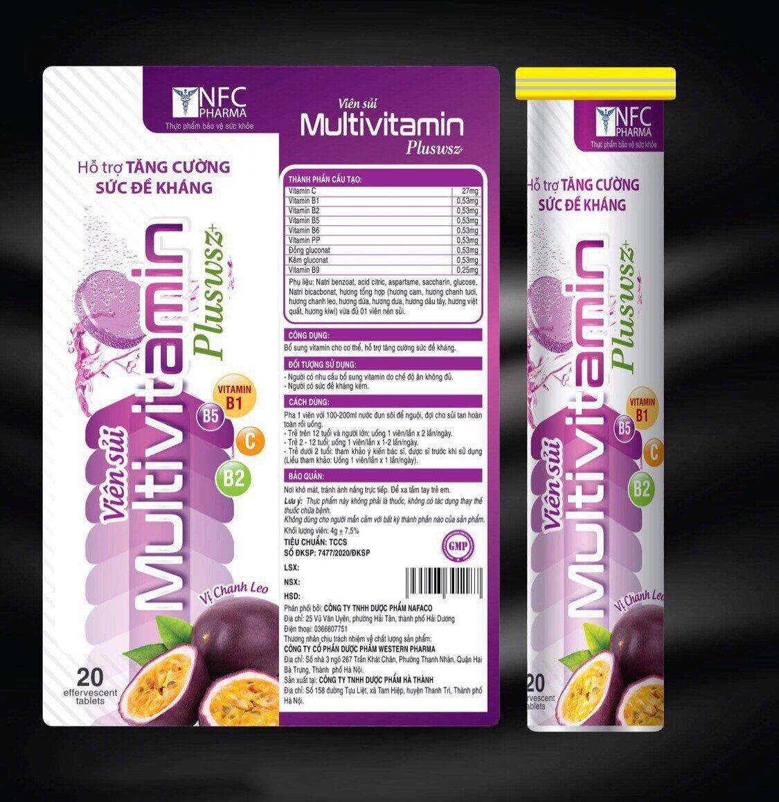 Viên sủi Multivitamin Pluszzs - Fruits giúp bổ sung vitamin B, C, PP, Zn thanh nhiệt, tăng đề kháng cho cơ thể