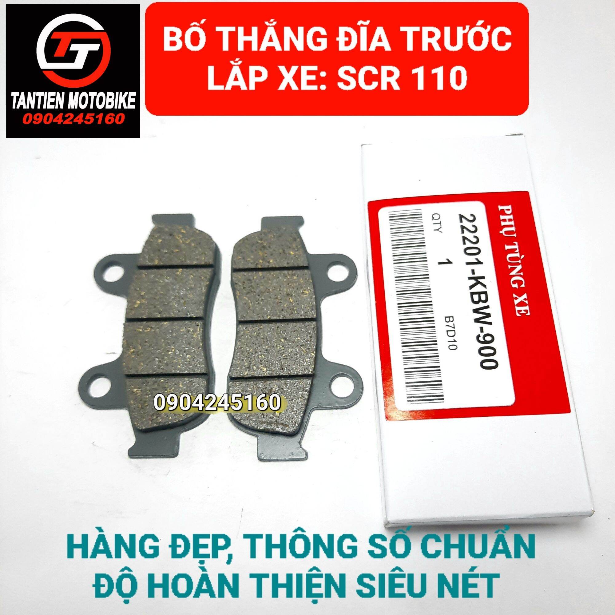 Má phanh, Bố thắng đĩa trước SCR 110. Sản phẩm đẹp thông số chuẩn zin.