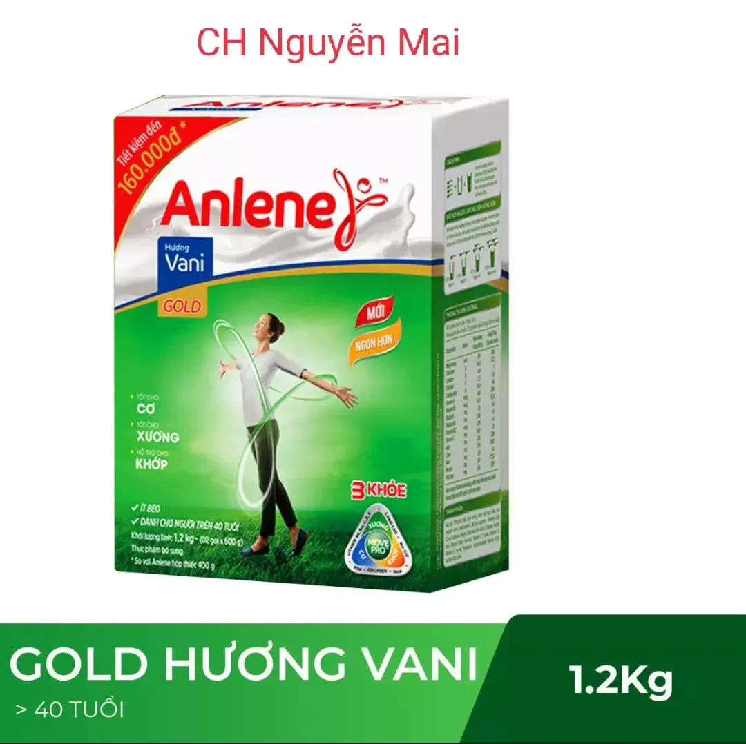 Sữa Bột Anlene Gold Hương Vani 1.2kg - Cho Người Trên 40 Tuổi - Date Mới