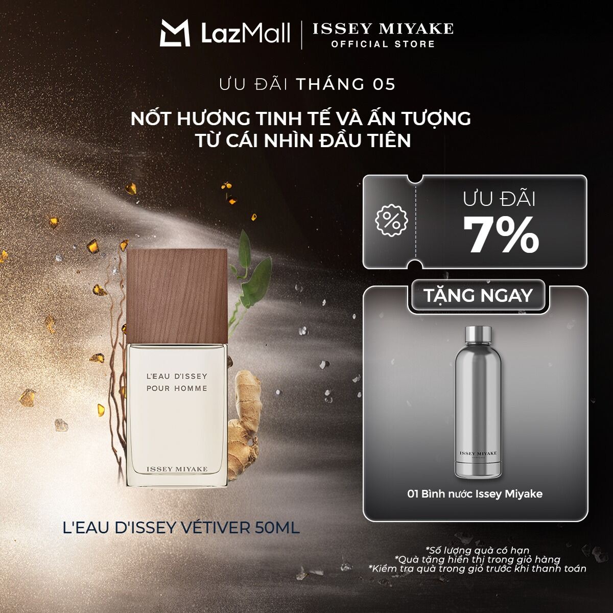 Nước Hoa nam Issey Miyake L’Eau d’Issey pour Homme Vétiver Eau de Toilette Intense 50ml
