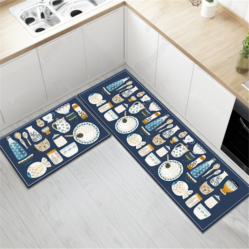 Lót sàn nhà bếp lót vào cửa lót chống trượt chống dầu thấm nước gia dụng thảm trải sàn cửa vào nhà băng dính phòng tắm thảm trải sàn dài