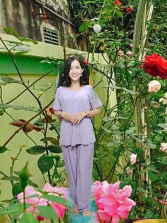 set bộ ống rộng  qua gối lửng