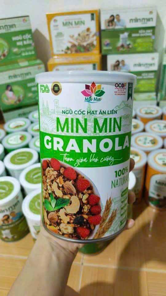 Ngũ Cốc Hạt ăn liền Granola Min Min , ngũ cốc dinh dưỡng ăn liền 500gam